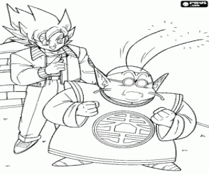 Colorear Son Goku y Kaito, Dragon Ball