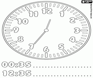 Colorear Son la una menos veinticinco