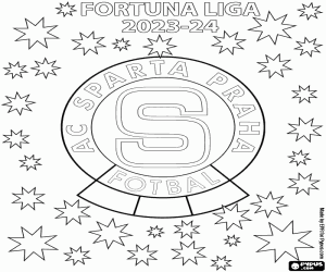 Colorear Sparta Praga,bicampeón 2023-2024