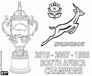 Colorear Springboks, tricampeón mundial