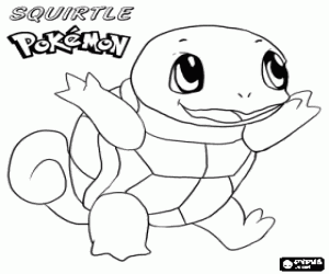Colorear Squirtle, un Pokemon tortuga