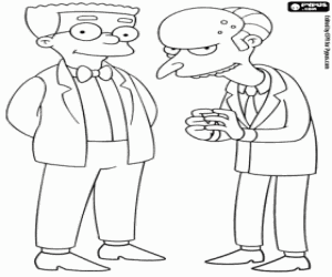 Colorear Sr. Burns y Smithers