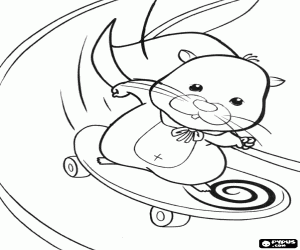 Colorear Sr. Squiggles en un skate