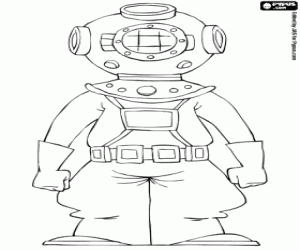 Colorear Submarinista de gran profundidad
