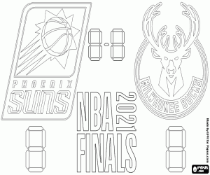 Colorear Suns vs Bucks, Finales NBA 2021
