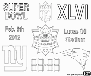 Colorear Super Bowl 2012, Indianapolis