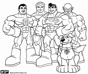 Colorear Super Friends, los superhéroes