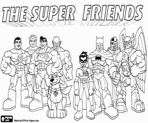 Colorear Super Friends. Súper Amigos