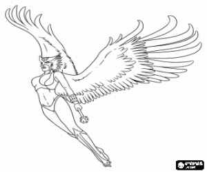 Colorear La superhéroe Hawkgirl