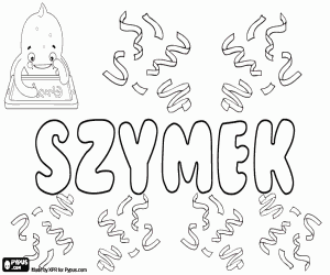Colorear Szymek, nombre polaco para niño