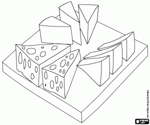 Colorear Una tabla de quesos