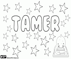 Colorear Tamer, nombre para niño