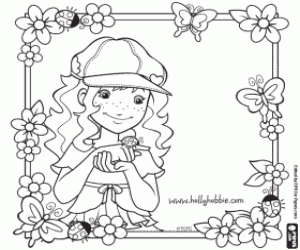 Colorear Una tarjeta con Holly Hobbie 