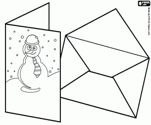 Colorear Una tarjeta navideña por correo