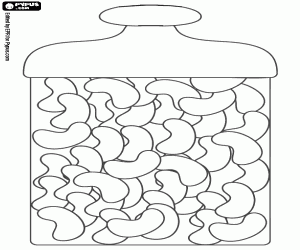 Colorear Tarro con golosinas como alubias