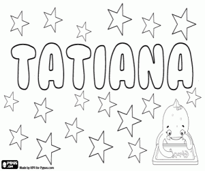 Colorear Tatiana,nombre en muchas lenguas