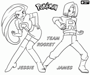 Colorear Team Rocket, Pokémon