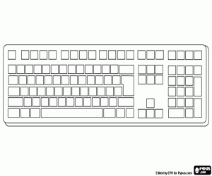Colorear Teclado con teclas en blanco