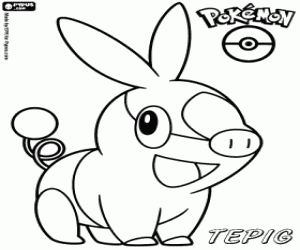 Colorear Tepig, un cerdo Pokémon