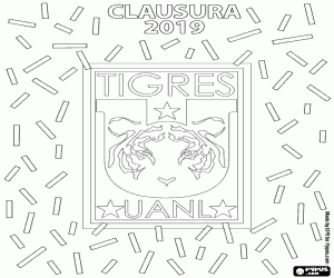 Colorear Tigres, campeón Clausura 2019