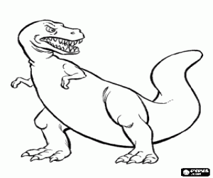 Colorear Un tiranosauro Rex amenazador