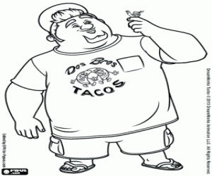 Colorear Tito con Turbo sobre su mano