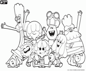 Colorear Todos los personajes de Jelly Jamm