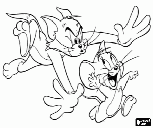 Colorear Tom persigue a Jerry