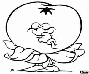 Colorear Un tomate animado