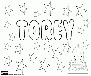 Colorear Torey, nombre para niño y niña