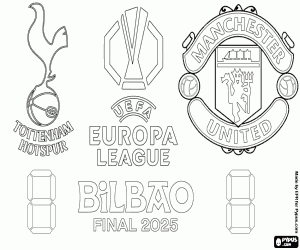 Colorear Tottenham vs ManU, final 2024-25