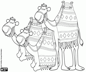 Colorear Los tres camellos de Oriente