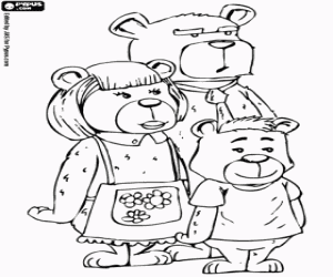 Colorear Los tres osos, la familia Oso