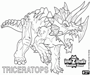 Colorear Triceratops, Invizimals LOD