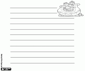 Colorear Trineo con regalos,carta Navidad