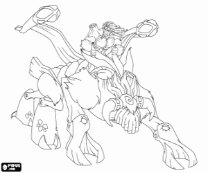 Colorear Troncalion,un gormiti del bosque