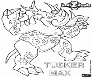 Colorear Tusker Max, elefante Invizimal