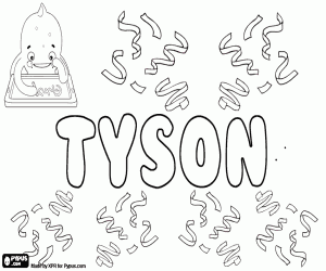 Colorear Tyson, nombre y apellido inglés