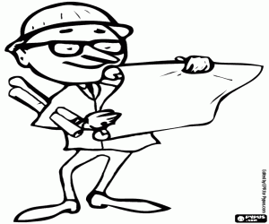 Colorear Un técnico de la construcción