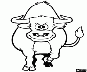 Colorear Un toro muy agresivo