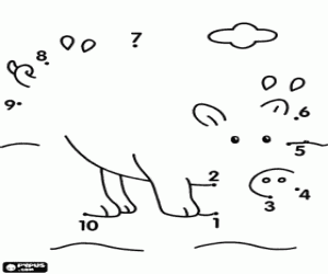 Colorear Une los puntos para dibujar un cerdo