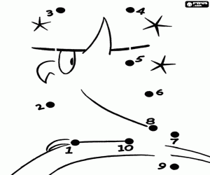 Colorear Unir puntos, búho con sombrero