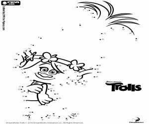 Colorear Unir puntos de Poppy, Trolls