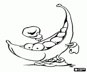 Colorear Una vaina de guisantes