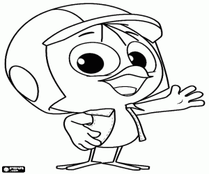 Colorear Valeriano, el pollito con casco