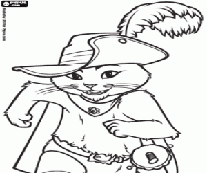 Colorear El valiente Gato con Botas