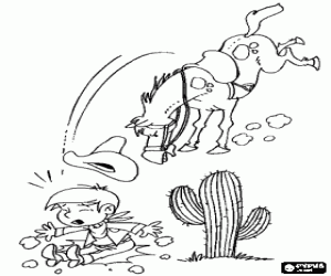 Colorear El vaquero ha caído del caballo