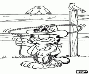 Colorear Un vaquero llamado Garfield
