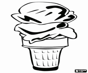 Colorear Vaso o cornete con helado cremoso