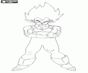 Colorear Vegeta, el príncipe Saiyajin
